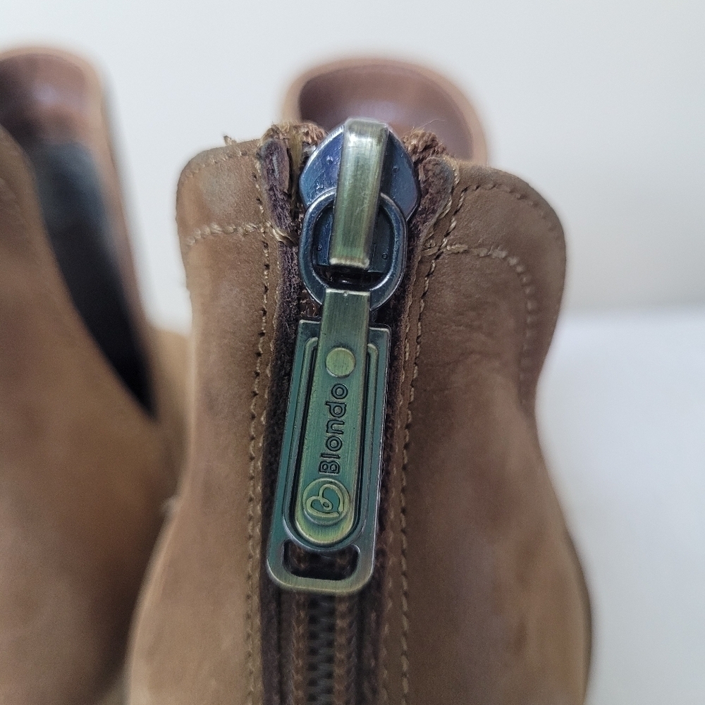 Blondo Brown Leather Booties Size 10 - Picture 7 of 8